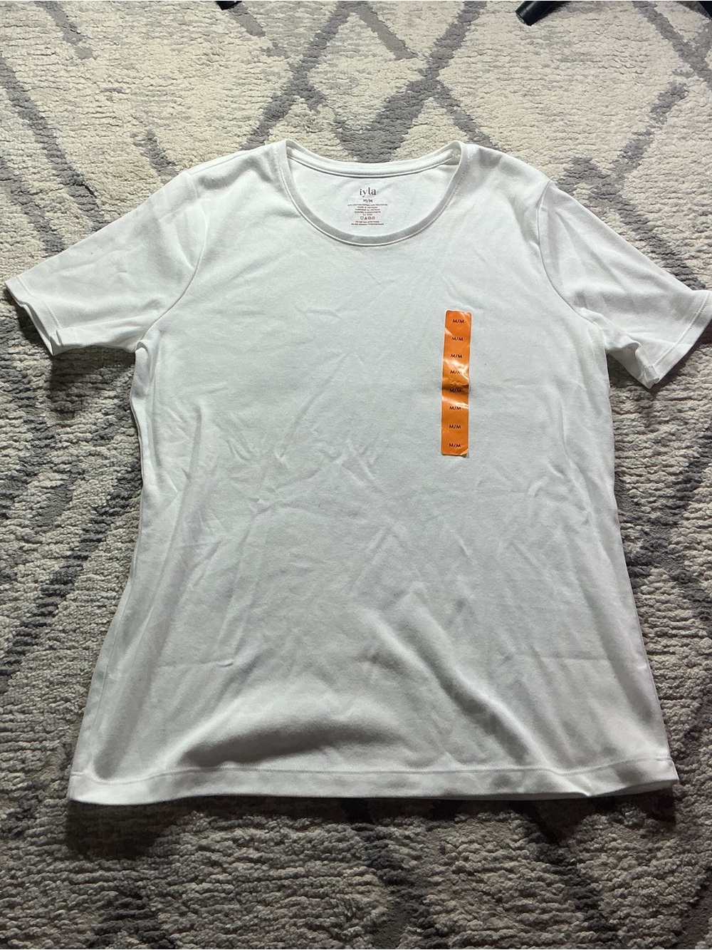 Men's White Crew Neck T-Shirt with Subtle Chest Detail
